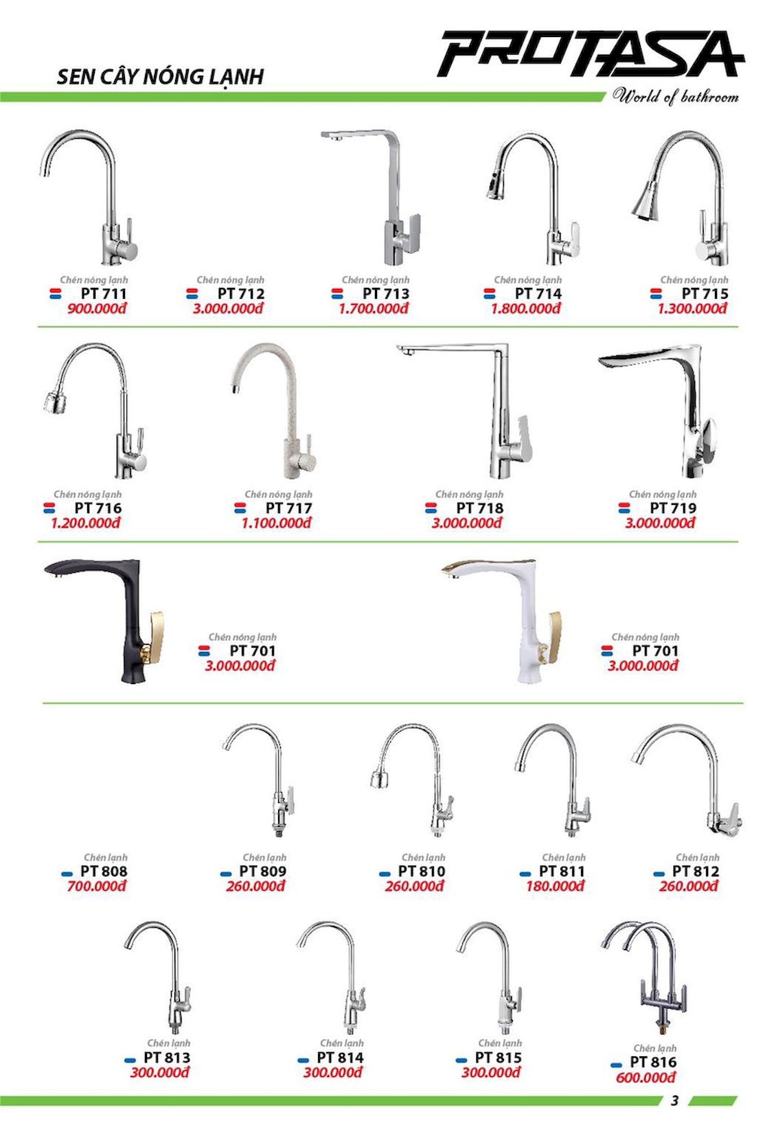 Thiết bị vệ sinh PROTASA Catalogue và Bảng giá mới nhất /Page 7